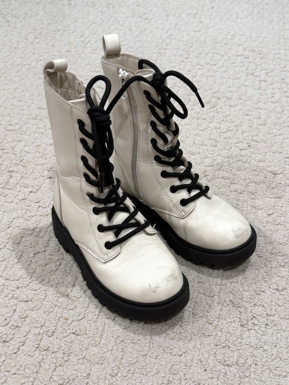Kids Art Class White Combat Boots Size 13